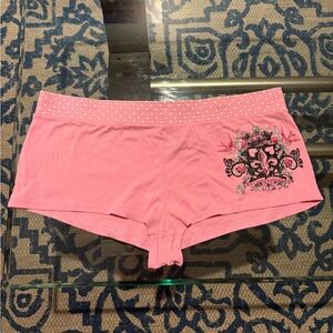 Y2K no boundaries pink graphic shorts
